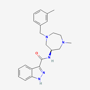 molecular formula C22H27N5O B1216533 N-[(6R)-1-methyl-4-[(3-methylphenyl)methyl]-1,4-diazepan-6-yl]-1H-indazole-3-carboxamide 