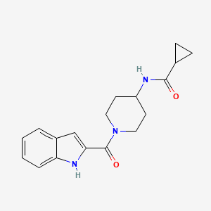 molecular formula C18H21N3O2 B12165332 N-[1-(1H-indol-2-ylcarbonyl)piperidin-4-yl]cyclopropanecarboxamide 