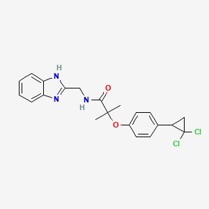 molecular formula C21H21Cl2N3O2 B12165340 N-(1H-benzimidazol-2-ylmethyl)-2-[4-(2,2-dichlorocyclopropyl)phenoxy]-2-methylpropanamide 