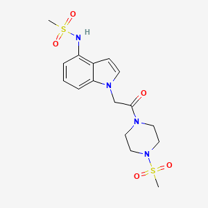 molecular formula C16H22N4O5S2 B12165423 N-(1-{2-[4-(methylsulfonyl)piperazin-1-yl]-2-oxoethyl}-1H-indol-4-yl)methanesulfonamide 