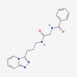 molecular formula C18H19N5O2 B12165449 N-(2-oxo-2-{[3-([1,2,4]triazolo[4,3-a]pyridin-3-yl)propyl]amino}ethyl)benzamide 