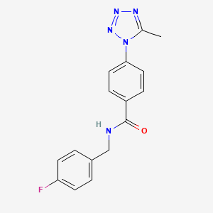 molecular formula C16H14FN5O B12165513 N-(4-fluorobenzyl)-4-(5-methyl-1H-tetrazol-1-yl)benzamide 
