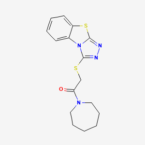 molecular formula C16H18N4OS2 B12165545 1-(Azepan-1-yl)-2-([1,2,4]triazolo[3,4-b][1,3]benzothiazol-3-ylsulfanyl)ethanone 