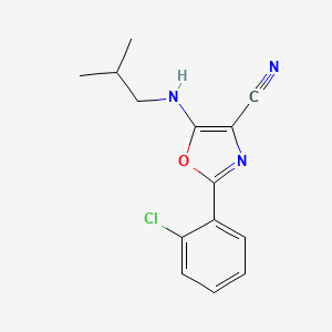 molecular formula C14H14ClN3O B1216557 2-(2-Chlorophenyl)-5-(2-methylpropylamino)-4-oxazolecarbonitrile 
