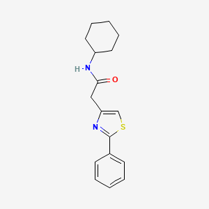 molecular formula C17H20N2OS B12165578 N-cyclohexyl-2-(2-phenyl-1,3-thiazol-4-yl)acetamide 