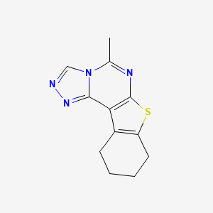 molecular formula C12H12N4S B12165587 5-Methyl-8,9,10,11-tetrahydro[1]benzothieno[3,2-e][1,2,4]triazolo[4,3-c]pyrimidine CAS No. 5141-96-8