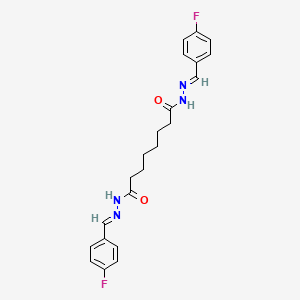 molecular formula C22H24F2N4O2 B12165596 N'~1~,N'~8~-bis[(E)-(4-fluorophenyl)methylidene]octanedihydrazide 