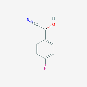 molecular formula C8H6FNO B121656 Benzeneacetonitrile, 4-fluoro-alpha-hydroxy-, (alphaR)-(9CI) CAS No. 149952-37-4