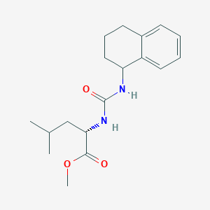 molecular formula C18H26N2O3 B1216561 (2S)-4-methyl-2-[[oxo-(1,2,3,4-tetrahydronaphthalen-1-ylamino)methyl]amino]pentanoic acid methyl ester 