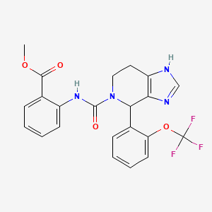 molecular formula C22H19F3N4O4 B12165612 methyl 2-[({4-[2-(trifluoromethoxy)phenyl]-3,4,6,7-tetrahydro-5H-imidazo[4,5-c]pyridin-5-yl}carbonyl)amino]benzoate 