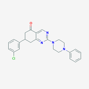 molecular formula C24H23ClN4O B1216562 7-(3-chlorophenyl)-2-(4-phenyl-1-piperazinyl)-7,8-dihydro-6H-quinazolin-5-one 