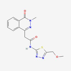 molecular formula C15H15N5O3S B12165628 N-[5-(methoxymethyl)-1,3,4-thiadiazol-2-yl]-2-(3-methyl-4-oxo-3,4-dihydrophthalazin-1-yl)acetamide 