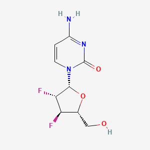 molecular formula C9H11F2N3O3 B1216563 1-(2,3-Dideoxy-2,3-difluoro-beta-D-arabinofuranosyl)cytosine 
