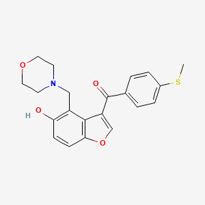 molecular formula C21H21NO4S B12165642 [5-Hydroxy-4-(morpholin-4-ylmethyl)-1-benzofuran-3-yl][4-(methylsulfanyl)phenyl]methanone 