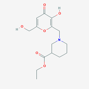 molecular formula C15H21NO6 B12165646 ethyl 1-{[3-hydroxy-6-(hydroxymethyl)-4-oxo-4H-pyran-2-yl]methyl}piperidine-3-carboxylate 