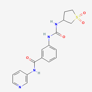 molecular formula C17H18N4O4S B12165654 3-{[(1,1-dioxidotetrahydrothiophen-3-yl)carbamoyl]amino}-N-(pyridin-3-yl)benzamide 