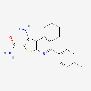molecular formula C19H19N3OS B12165684 1-Amino-5-(4-methylphenyl)-6,7,8,9-tetrahydrothieno[2,3-c]isoquinoline-2-carboxamide 