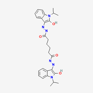 molecular formula C28H32N6O4 B12165709 N'~1~,N'~6~-bis[(3E)-2-oxo-1-(propan-2-yl)-1,2-dihydro-3H-indol-3-ylidene]hexanedihydrazide 
