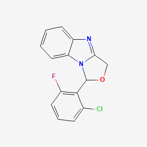 molecular formula C15H10ClFN2O B1216571 1-(2-Chloro-6-fluoro-phenyl)-1,3-dihydrooxazolo[3,4-a]benzimidazole 