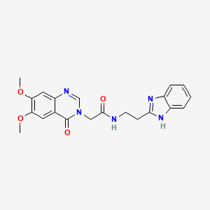 molecular formula C21H21N5O4 B12165734 N-[2-(1H-benzimidazol-2-yl)ethyl]-2-(6,7-dimethoxy-4-oxoquinazolin-3(4H)-yl)acetamide 