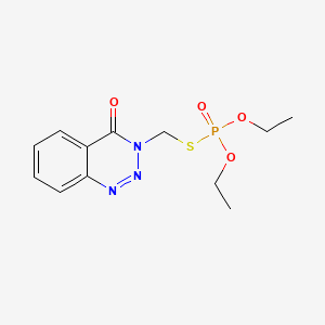 molecular formula C12H16N3O4PS B1216578 Phosphorothioic acid, O,O-diethyl S-((4-oxo-1,2,3-benzotriazin-3(4H)-yl)methyl) ester CAS No. 39923-25-6