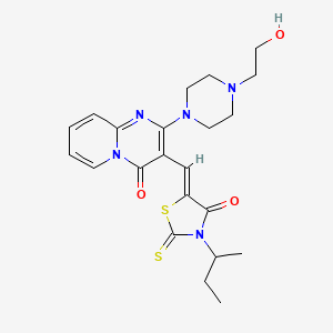 molecular formula C22H27N5O3S2 B12165809 3-{(Z)-[3-(butan-2-yl)-4-oxo-2-thioxo-1,3-thiazolidin-5-ylidene]methyl}-2-[4-(2-hydroxyethyl)piperazin-1-yl]-4H-pyrido[1,2-a]pyrimidin-4-one 