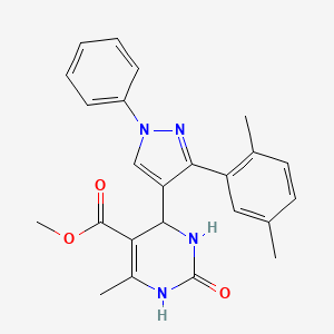 molecular formula C24H24N4O3 B12165874 methyl 4-[3-(2,5-dimethylphenyl)-1-phenyl-1H-pyrazol-4-yl]-6-methyl-2-oxo-1,2,3,4-tetrahydropyrimidine-5-carboxylate 