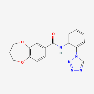 molecular formula C17H15N5O3 B12165883 N-[2-(1H-tetrazol-1-yl)phenyl]-3,4-dihydro-2H-1,5-benzodioxepine-7-carboxamide 