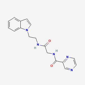 molecular formula C17H17N5O2 B12165954 N-(2-{[2-(1H-indol-1-yl)ethyl]amino}-2-oxoethyl)-2-pyrazinecarboxamide 