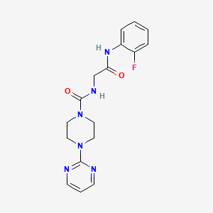 molecular formula C17H19FN6O2 B12166058 N-{2-[(2-fluorophenyl)amino]-2-oxoethyl}-4-(pyrimidin-2-yl)piperazine-1-carboxamide 