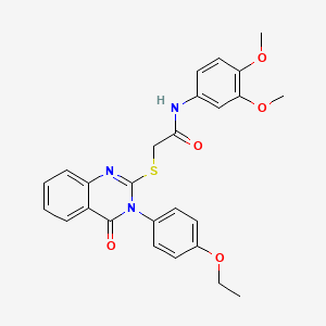 molecular formula C26H25N3O5S B12166066 N-(3,4-dimethoxyphenyl)-2-{[3-(4-ethoxyphenyl)-4-oxo-3,4-dihydroquinazolin-2-yl]sulfanyl}acetamide 