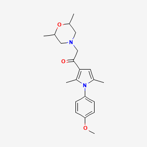 molecular formula C21H28N2O3 B12166120 2-(2,6-dimethylmorpholin-4-yl)-1-[1-(4-methoxyphenyl)-2,5-dimethyl-1H-pyrrol-3-yl]ethanone 