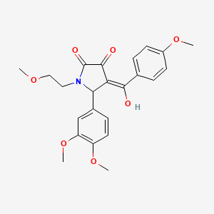 molecular formula C23H25NO7 B12166143 5-(3,4-dimethoxyphenyl)-3-hydroxy-1-(2-methoxyethyl)-4-[(4-methoxyphenyl)carbonyl]-1,5-dihydro-2H-pyrrol-2-one 