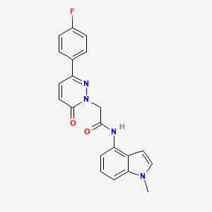 molecular formula C21H17FN4O2 B12166190 2-[3-(4-fluorophenyl)-6-oxopyridazin-1(6H)-yl]-N-(1-methyl-1H-indol-4-yl)acetamide 