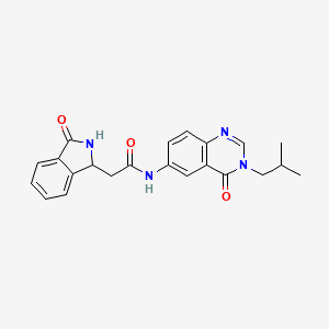 molecular formula C22H22N4O3 B12166195 N-[3-(2-methylpropyl)-4-oxo-3,4-dihydroquinazolin-6-yl]-2-(3-oxo-2,3-dihydro-1H-isoindol-1-yl)acetamide 