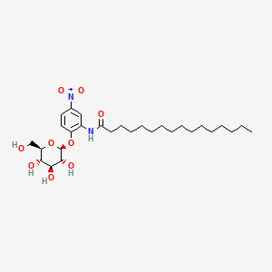 molecular formula C28H46N2O9 B1216620 N-[2-(beta-D-glucopyranosyloxy)-5-nitrophenyl]palmitamide CAS No. 61443-58-1