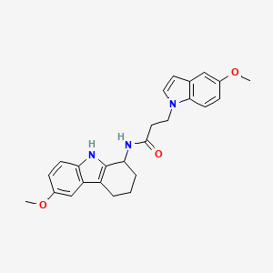 molecular formula C25H27N3O3 B12166209 3-(5-methoxy-1H-indol-1-yl)-N-(6-methoxy-2,3,4,9-tetrahydro-1H-carbazol-1-yl)propanamide 
