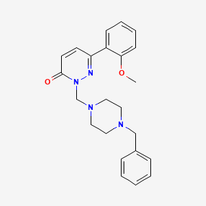 molecular formula C23H26N4O2 B12166269 2-[(4-benzylpiperazin-1-yl)methyl]-6-(2-methoxyphenyl)pyridazin-3(2H)-one 