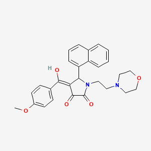 molecular formula C28H28N2O5 B12166478 3-hydroxy-4-[(4-methoxyphenyl)carbonyl]-1-[2-(morpholin-4-yl)ethyl]-5-(naphthalen-1-yl)-1,5-dihydro-2H-pyrrol-2-one 
