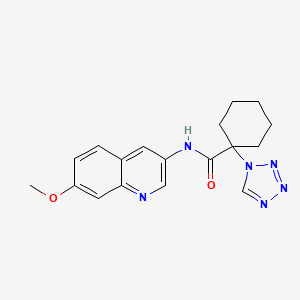 molecular formula C18H20N6O2 B12166515 N-(7-methoxyquinolin-3-yl)-1-(1H-tetrazol-1-yl)cyclohexanecarboxamide 