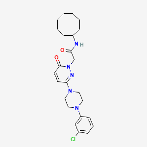 molecular formula C24H32ClN5O2 B12166557 2-{3-[4-(3-chlorophenyl)piperazin-1-yl]-6-oxopyridazin-1(6H)-yl}-N-cyclooctylacetamide 