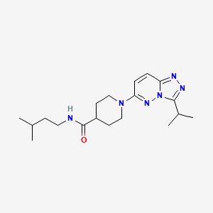 molecular formula C19H30N6O B12166560 N-(3-methylbutyl)-1-[3-(propan-2-yl)[1,2,4]triazolo[4,3-b]pyridazin-6-yl]piperidine-4-carboxamide 