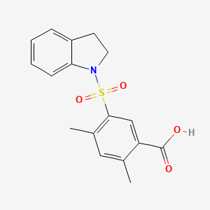 molecular formula C17H17NO4S B12166572 5-(2,3-dihydro-1H-indole-1-sulfonyl)-2,4-dimethylbenzoic acid 