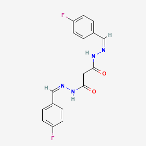 molecular formula C17H14F2N4O2 B12166577 N,N'-bis[(E)-(4-fluorophenyl)methylideneamino]propanediamide CAS No. 406704-98-1