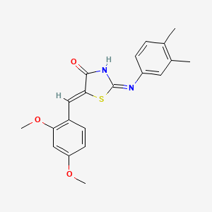 molecular formula C20H20N2O3S B12166605 (2E,5Z)-5-(2,4-dimethoxybenzylidene)-2-[(3,4-dimethylphenyl)imino]-1,3-thiazolidin-4-one 