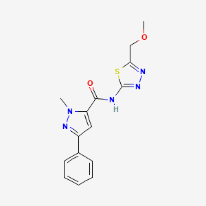 molecular formula C15H15N5O2S B12166678 N-(5-(methoxymethyl)-1,3,4-thiadiazol-2-yl)-1-methyl-3-phenyl-1H-pyrazole-5-carboxamide 