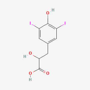 molecular formula C9H8I2O4 B1216669 3-(4-Hydroxy-3,5-diiodophenyl)lactic acid 