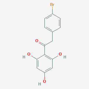 molecular formula C14H11BrO4 B121667 2-(4-Bromophenyl)-1-(2,4,6-trihydroxyphenyl)ethanone CAS No. 147220-80-2