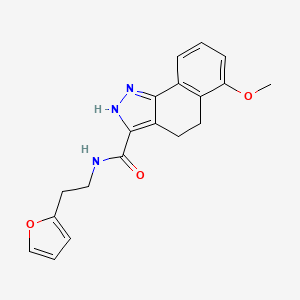 molecular formula C19H19N3O3 B12166785 N-[2-(furan-2-yl)ethyl]-6-methoxy-4,5-dihydro-1H-benzo[g]indazole-3-carboxamide 