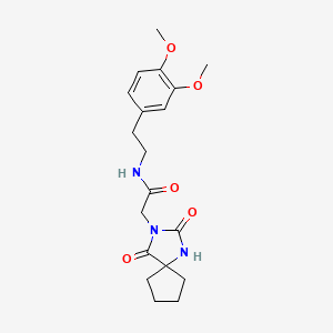 molecular formula C19H25N3O5 B12166851 N-(3,4-dimethoxyphenethyl)-2-(2,4-dioxo-1,3-diazaspiro[4.4]nonan-3-yl)acetamide 